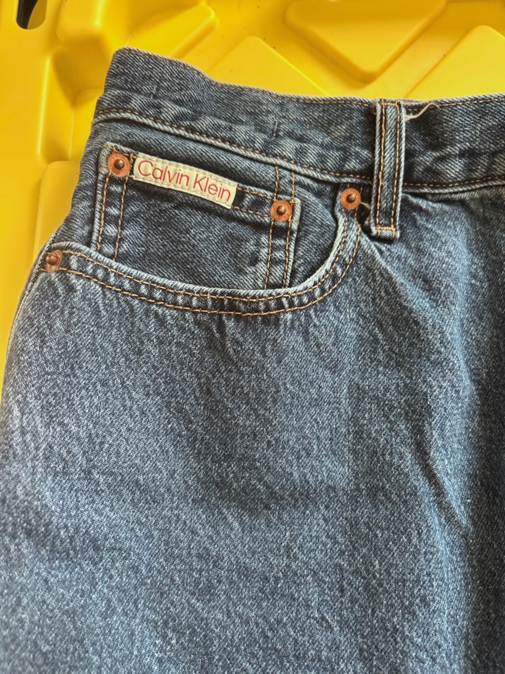 Calvin Klein Women's Blue Denim Jean mini skirt, size 30, new